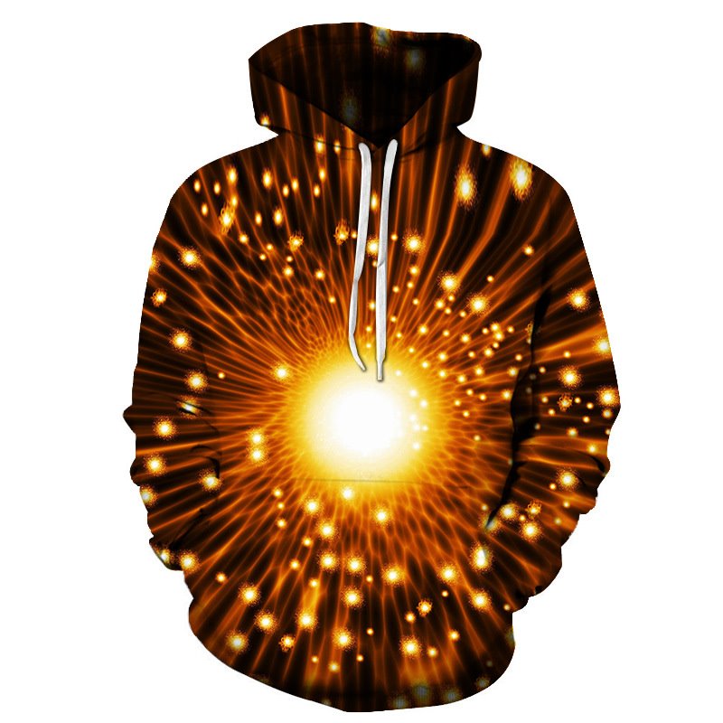3D Firefly Starlight Pullover Garment Dyed Spring Men's Hoodies Quick-drying Fabric Absolutely Wrinkle-free Integrated Printing Without Ever Fading Cracking Peeling or Flaking - Image 2