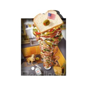 3D Huge Sandwich Dog Pattern Removable Mouse Pad Desk Stickers