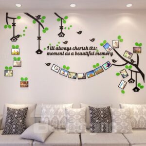 Tree 17 Photo Frames Acrylic Waterproof and Environmental 3D Wall Stickers