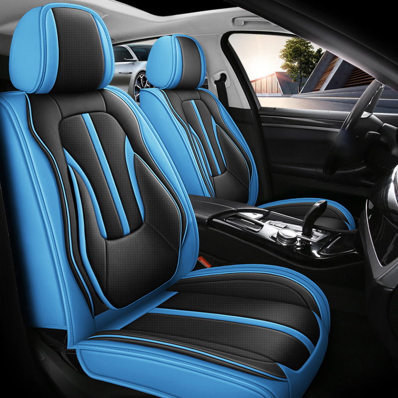 Sport Theme Car Seat Cover for 5-Seater Sedan SUV, Universal Fit Microfiber Leather Full Set Cushion Covers - Image 10