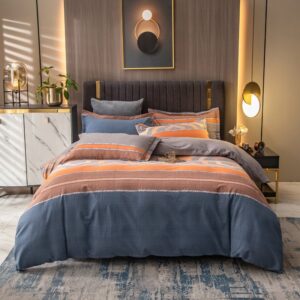Modern Color Matching 4-Piece Bedding Set/Duvet Cover Set Soft Comfortable Cotton Twin Full Size