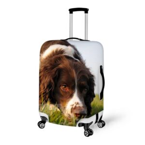 Dog Sniffing Grass Pattern 3D Painted Luggage Cover