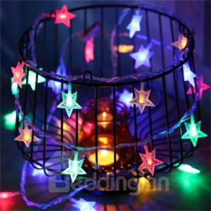 Romantic and Pretty Solid or Colorful Stars Festival Room Door and Tree LED Strings