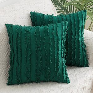 Modern Throw Pillow Sofa Cushion Cotton and Linen Fringed Solid Color Waist Pillow