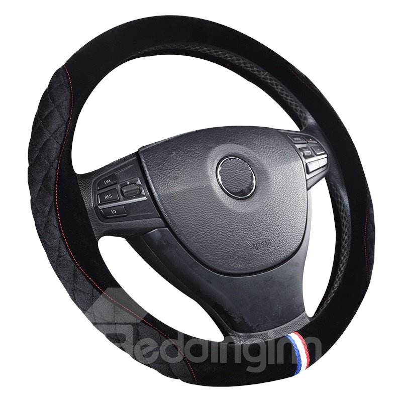 Suede With Bright Package On Both Sides Steering Wheel Cover - Image 2