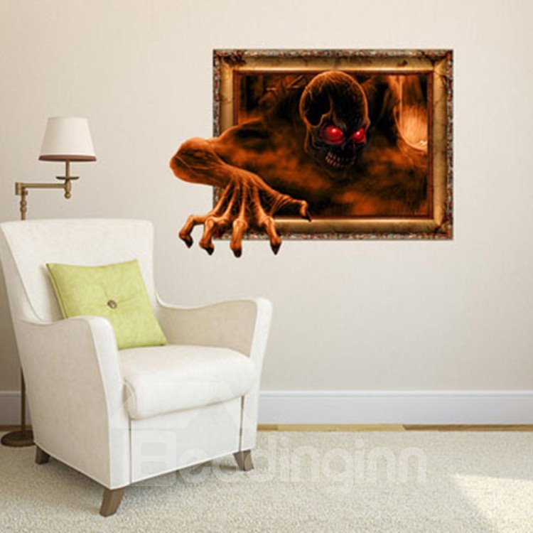 Creative Halloween Decoration Amazing Devil Pattern 3D Wall Sticker