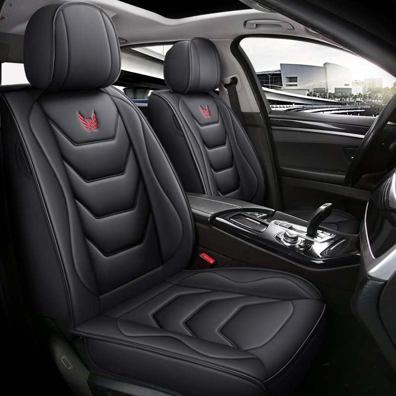 5 Seats Seat Covers Full Coverage Soft Wear Resistant Durable Skin Friendly Man Made Leather Airbag Compatible Universal Fit Seat Covers for Sedan SUV Truck