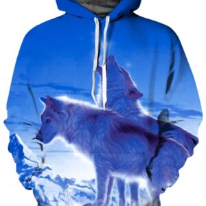 Long Sleeve Iceberg Wolves Pattern 3D Painted Hoodie