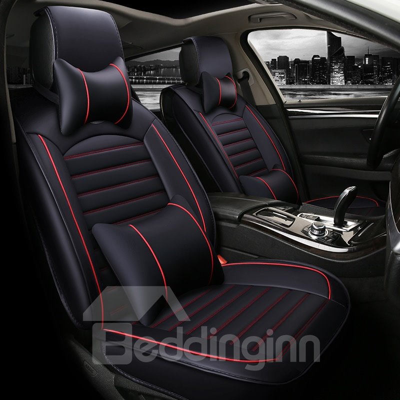 Car Seat Cover Cushions Waterproof Durable PU Leather Front Rear Full Set Car Seat Covers for 5 Seats Vehicle Suitable for Year Round Use - Image 3