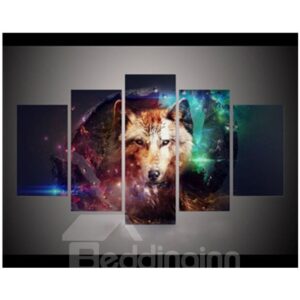 Fox Hanging 5-Piece Canvas Eco-friendly and Waterproof Non-framed Prints