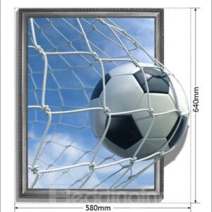 Elegant 3D Football Entering the Goal Pattern Wall Sticker