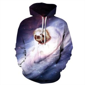 Long Sleeve Galaxy Sloth Fantasy Pattern 3D Painted Hoodie