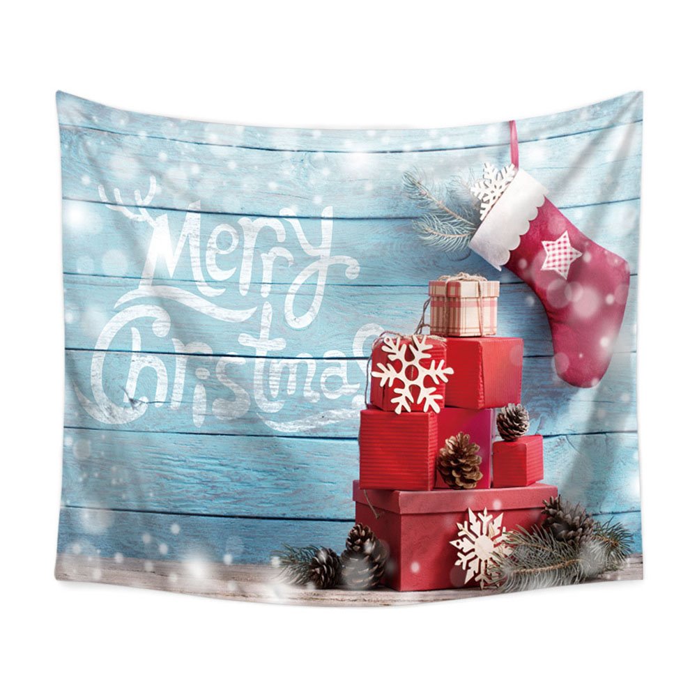 Merry Christmas Snow Stocking Winter Holiday Tapestry Wall Hanging Happy New Year Wall Wall Art Decoration for Bedroom Living Room Dorm - Image 6