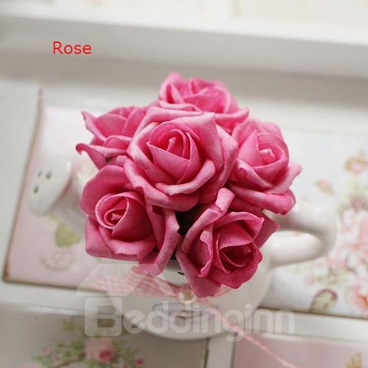 New Arrival Romantic Colorful Artificial Roses Decorative Desktop Flower Set