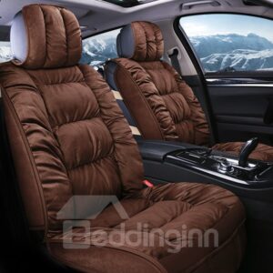 Full Pure Color Coral Fleece Fantastic Touch Universal Fit Car Seat Covers