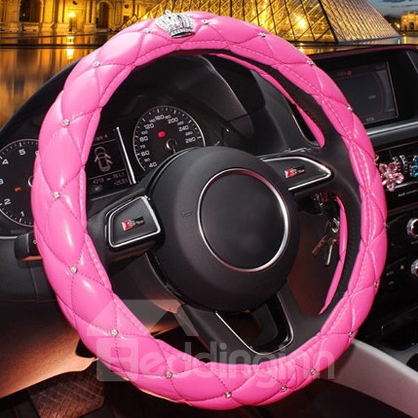 Super Cute And Bright Color Leatherette Material Medium Type Steering Wheel Cover