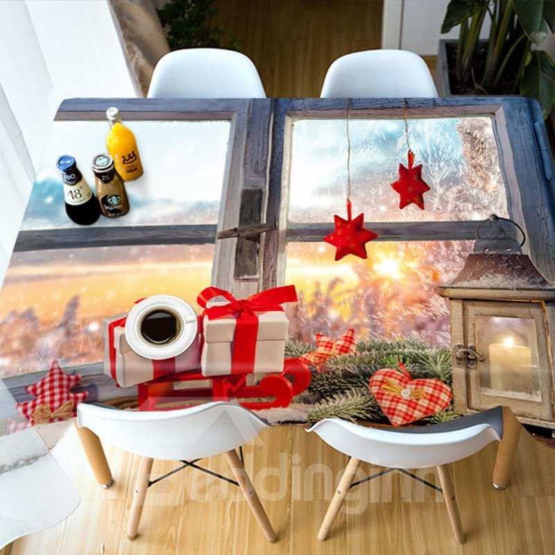 Printed Christmas Polyester European Style Waterproof 3D Tablecloth - Image 6