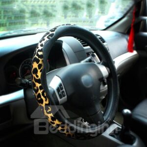 Fashionable And Beautiful Leopard Printed Steering Wheel Cover Suitable for Most Round Steering Wheels