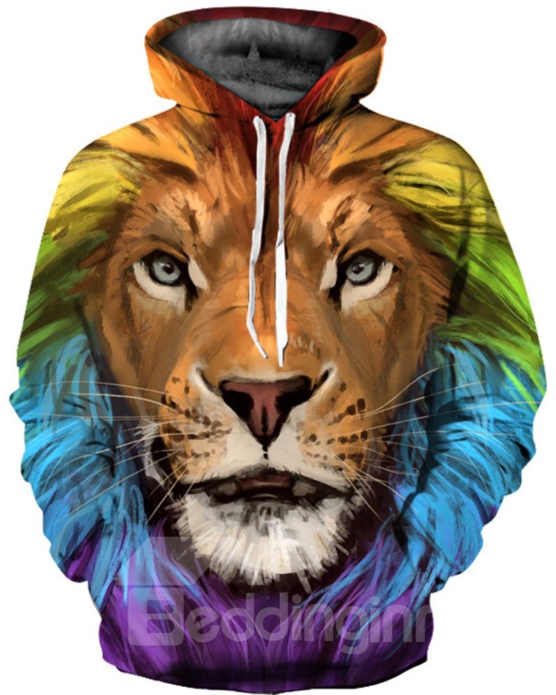 Pullover Kangaroo Pocket Casual Style Pullover 3D Painted Hoodie - Image 4