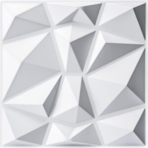 Art3d Decorative 3D Wall Panels in Diamond Design, 12"x12" Matt White (33 Pack)