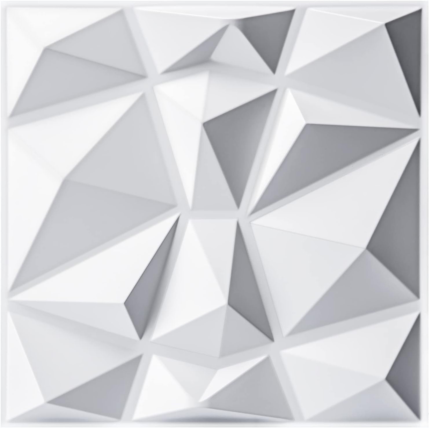 Art3d Decorative 3D Wall Panels in Diamond Design, 12"x12" Matt White (33 Pack)