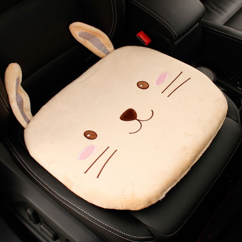 Plush Cartoon Car Cushion Thickened Bottom Anti-Skid Cute Bunny Bear Car Cushion - Image 4