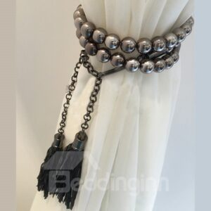 Fashion Black Beads Decorative Curtain Tiebacks 1 Pair