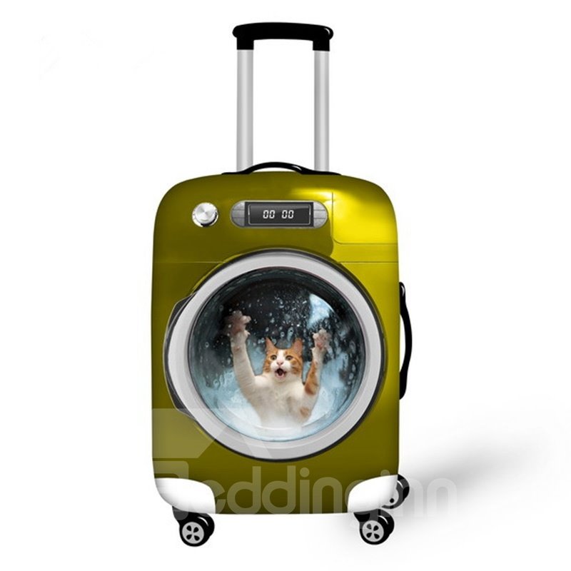 Unique Wash Machine with Cute Animals Pattern 3D Painted Luggage Cover - Image 16