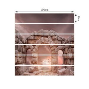 6/13 Piece PVC Waterproof Stone Arch Pattern Eco-friendly Self-Adhesive Stair Mural