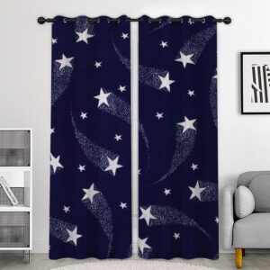 3D Printed Galaxy Blackout Scenery Curtains Custom 2 Panels Drapes for Living Room Bedroom No Pilling No Fading No off-lining Polyester