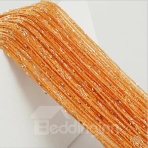 Orange String Sheer Curtain Flat Silver Room Divider
