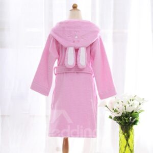 Lovely Rabbit Hooded Thicken Cotton Kids Robe