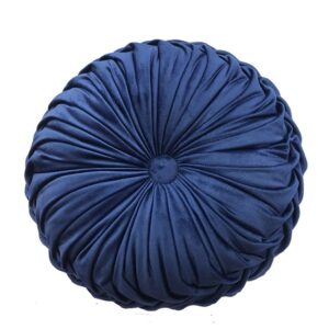 Plush Round Pillow Cushion Pumpkin Pillow Solid Color Living Room Sofa Pillow Burgundy Blue 14 Inches