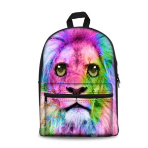3D Vivid Colorful Lion Eyes School Backpack for Boys Girls Fashion Durable Book Bag