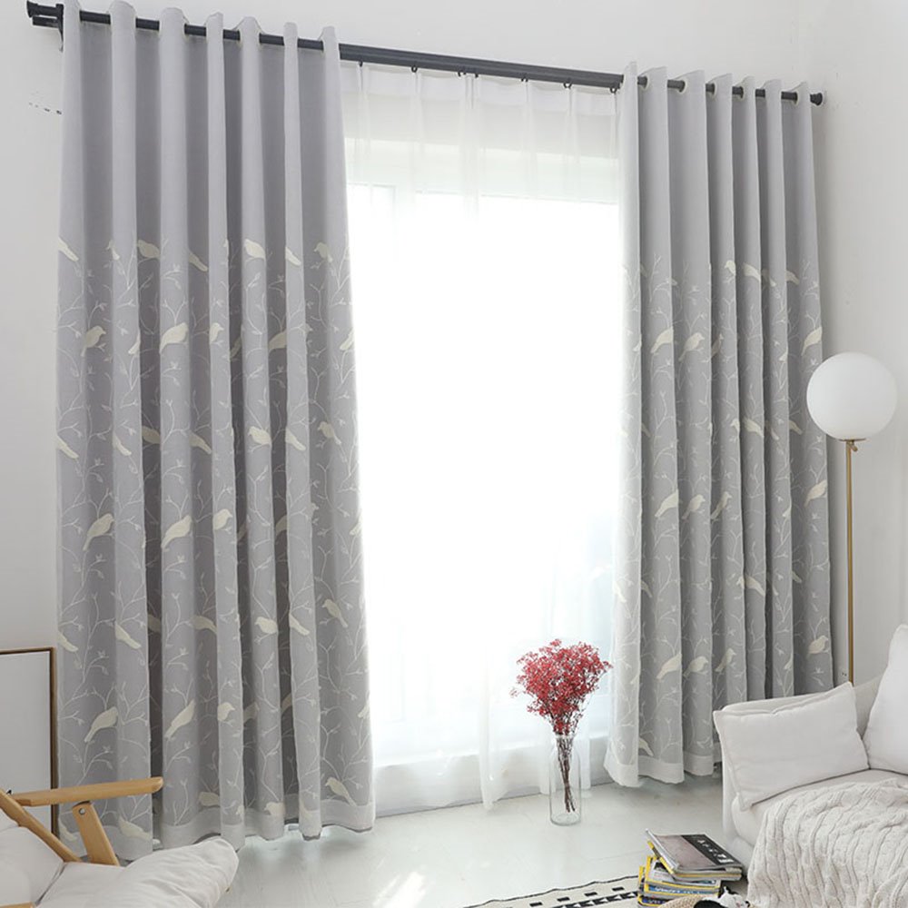 Modern Birds Embroidery Curtain Sets Sheer and Lining Blackout Curtain for Living Room Bedroom Decoration No Pilling No Fading No off-lining - Image 30