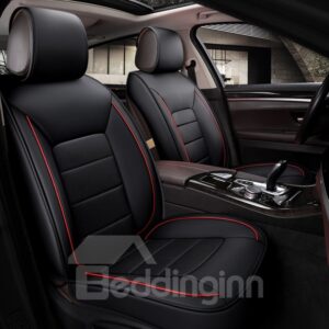 Full Set Car Seat Covers with Waterproof Faux Leather Durable Wear-Resistant Automotive Vehicle Cushion Cover Front and Rear Split Bench Protection Universal Fit for Most SUV Sedan and Truck