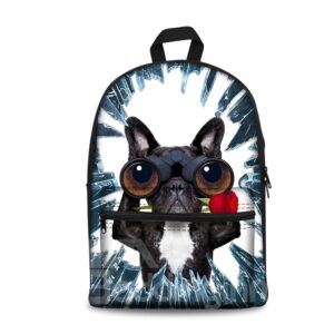 Kids School Backpack For Boys & Girls 3D Bulldogs Face Print Design?