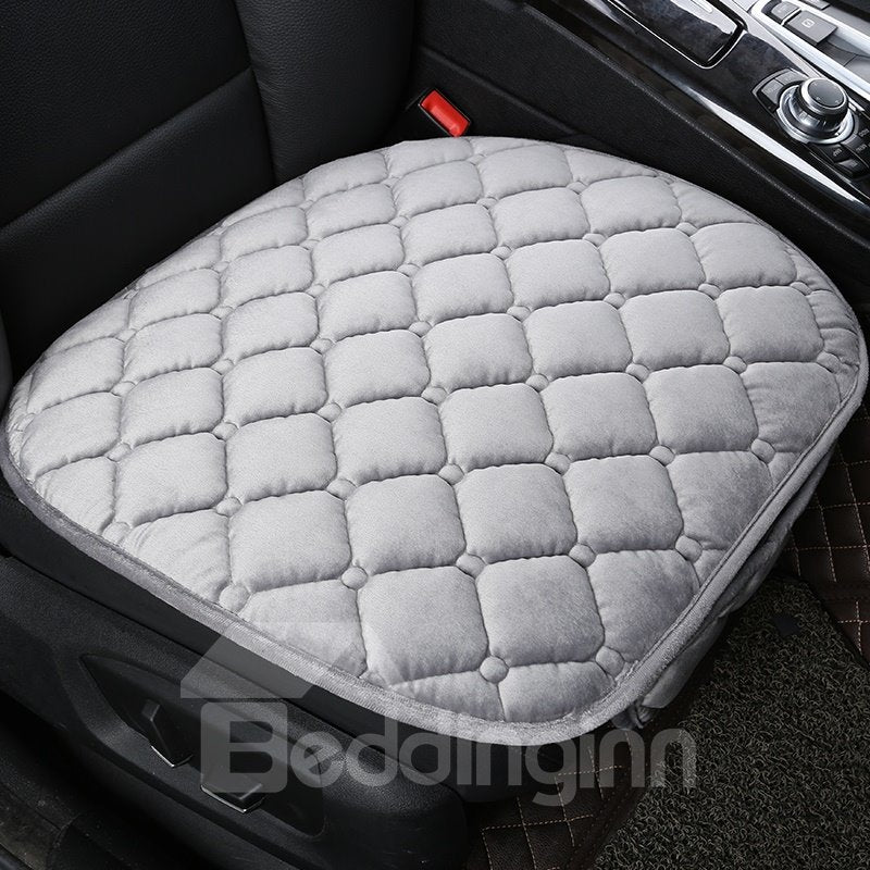 Pure Color Diamond Lattice Pattern Suede Universal Single Seat - Image 4