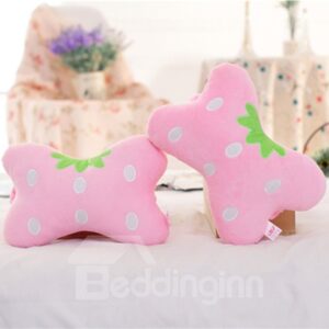 Popular 1-Pair Lovely Pink Strawberry Design Soft Velvet Creative Car Headrest Pillow