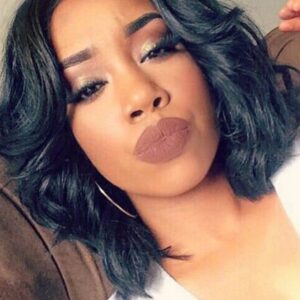 Medium Bob Hairstyles Women's Loose Wavy Synthetic Hair Wigs Capless Wigs 12Inches