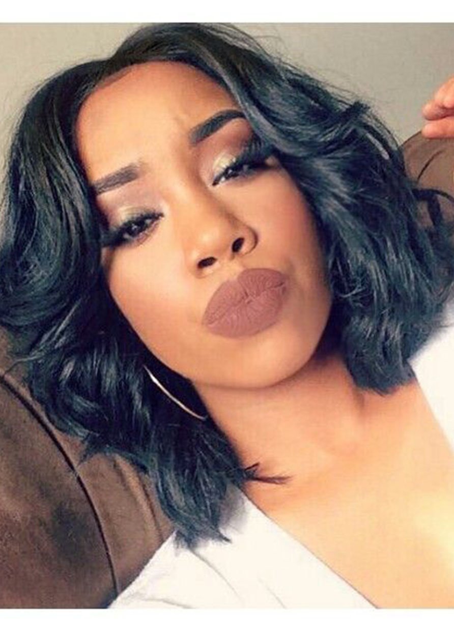 Medium Bob Hairstyles Women's Loose Wavy Synthetic Hair Wigs Capless Wigs 12Inches - Image 35