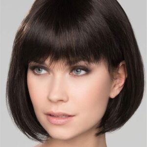 Natural Straight Women Synthetic Hair Capless 120% 14 Inches Wigs Heat Resistant Natural Looking Daily Party Wigs Cosplay Wigs with Natural Bangs with Free Wig Cap