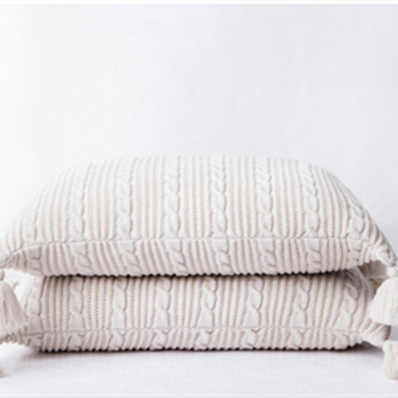 ANDUUNI Pack of 2 Pack Decorative Cotton Knitted Pillow Cushion Warm Throw Pillow for Bed Couch 18 - Image 9
