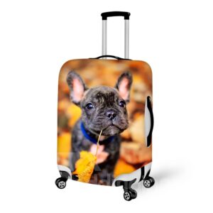 Lovely Dog And Leaves Pattern 3D Painted Luggage Cover