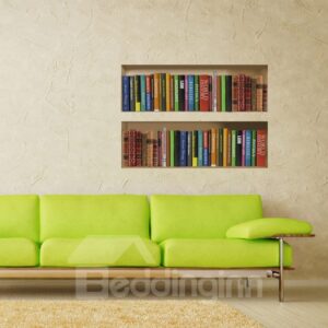 Creative Book and Book Shelf Pattern 3D Wall Stickers