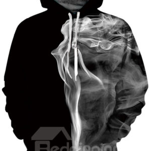 White Smoke Unisex Pullover Realistic 3D Painted Hoodie