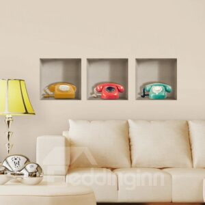New Arrival Amazing 3D Telephone Patterns Wall Stickers