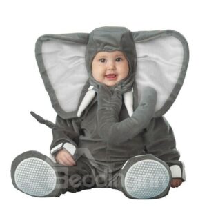 Elephant Shaped Ears Decoration Polyester Gray Baby Costume