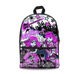 3D Cool Style Purple Colored Teen Girls Pattern School Outdoor Backpack