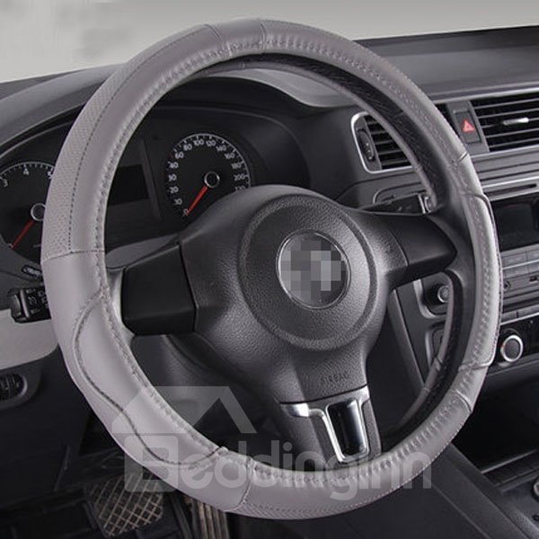 Classic Solid Leather Material And Most Popular Steering Wheel Covers Suitable for Most Round Steering Wheels - Image 3